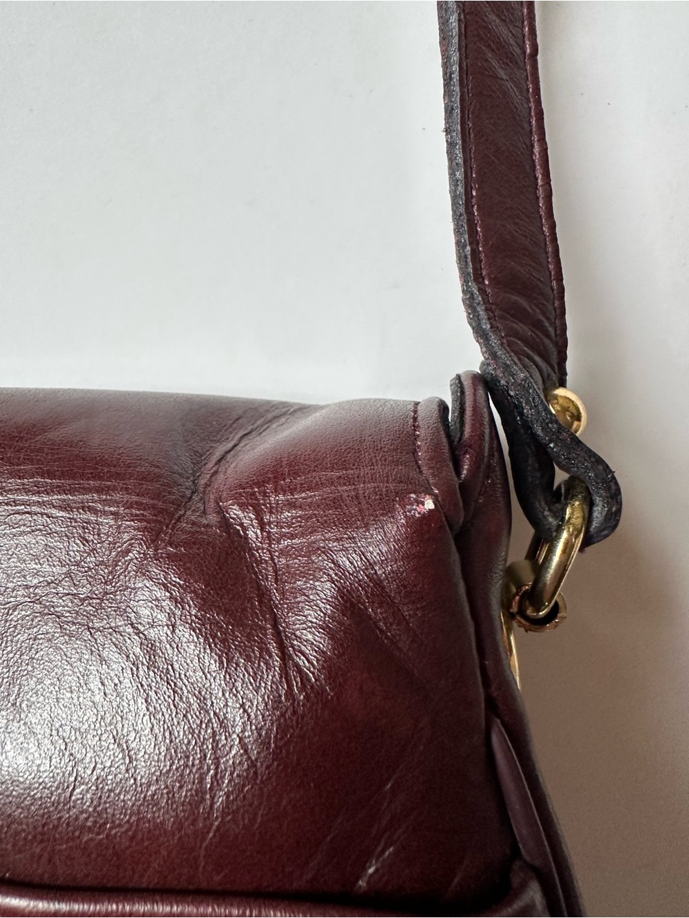 Vintage Etienne Aiger Oxblood Leather Crossbody Purse/Bag - Picture 7 of 8